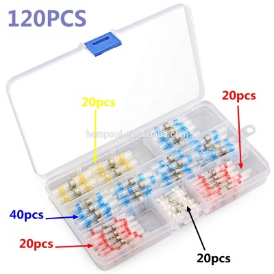 Hampool 120 PCS Waterproof Insulated Solder Seal Wire Splice Terminal